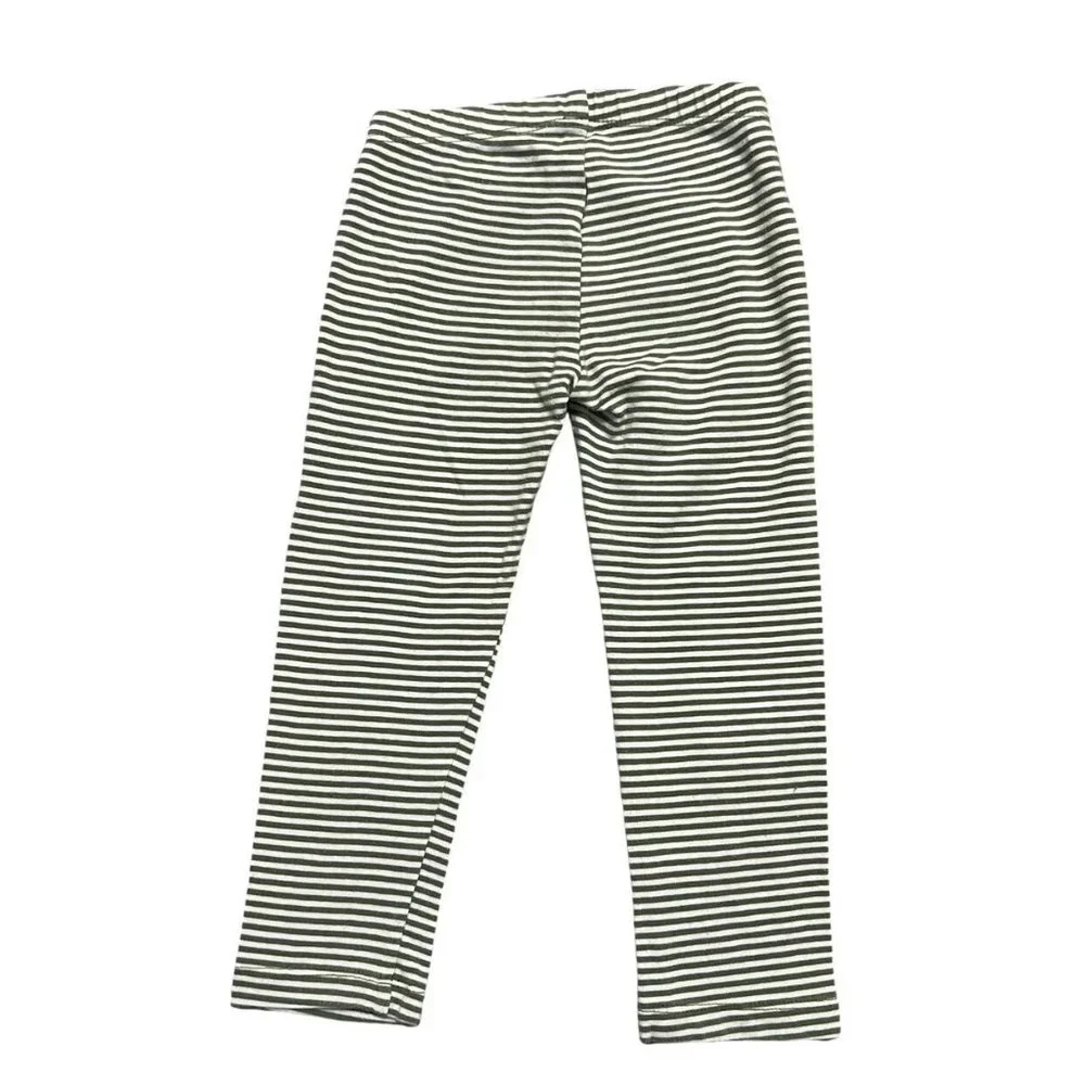 Old Navy 3T Olive Green Striped Leggings